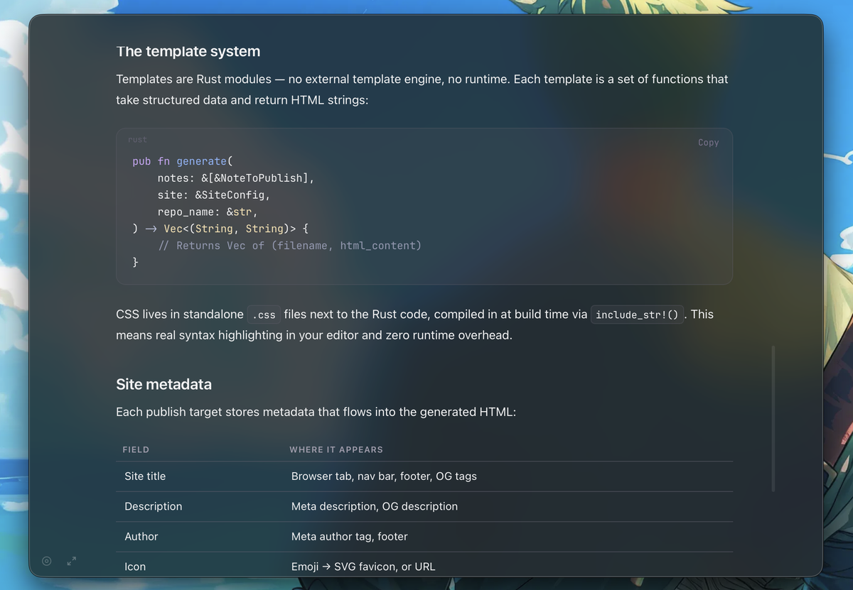 Zen mode with centered text and minimal controls
